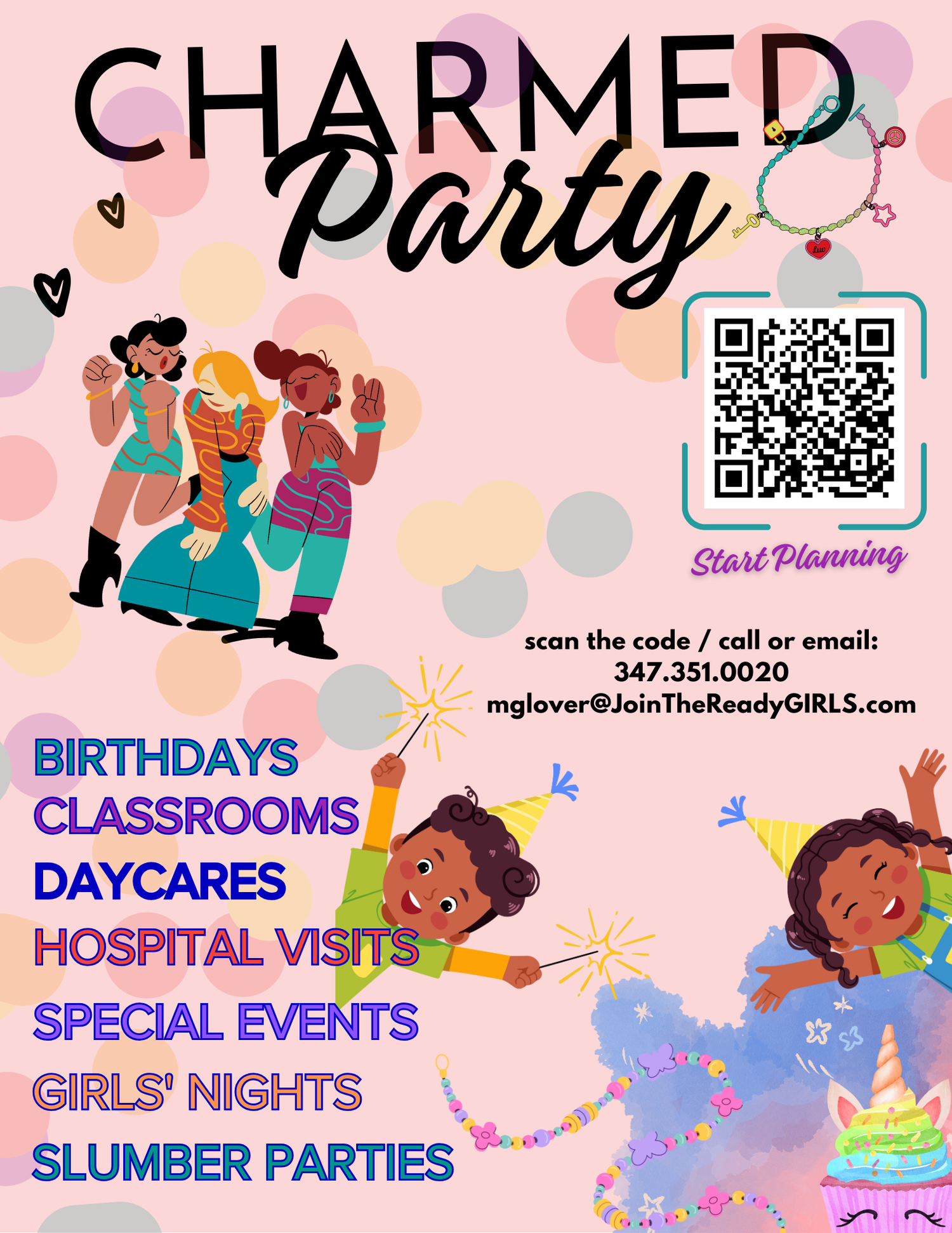 Party Planning & Celebrations. Images of bracelets and charms to craft your own personal jewelry.